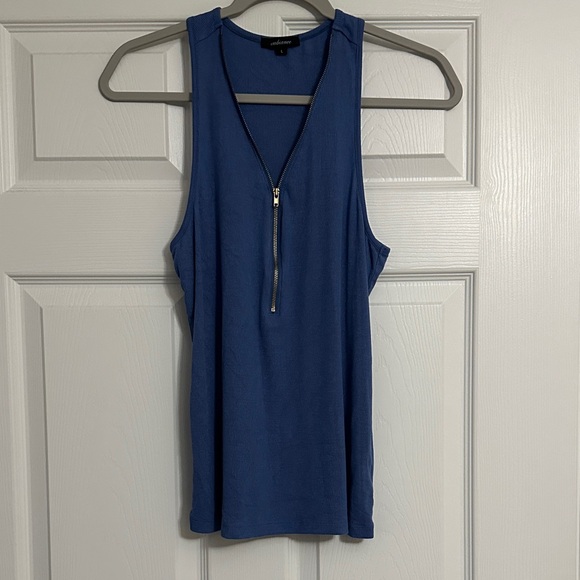 Express Royal Blue Zippered Tank Top - Picture 1 of 6